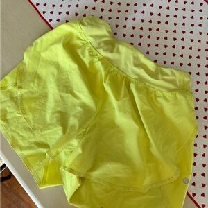 Lululemon Yellow Fast & Free Shorts